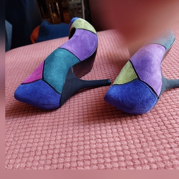 Nine West Multi-coloured Suede High Heel Shoes. Size 8M - Picture 4 of 12